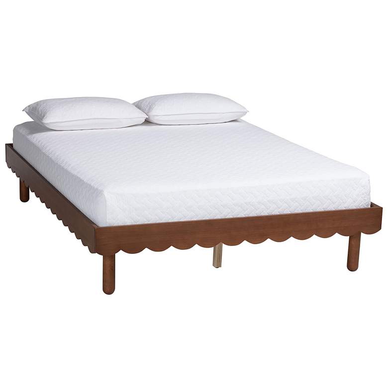 Image 2 Baxton Studio Orianthe Wood Platform Queen Bed Frame with Scalloped Edge