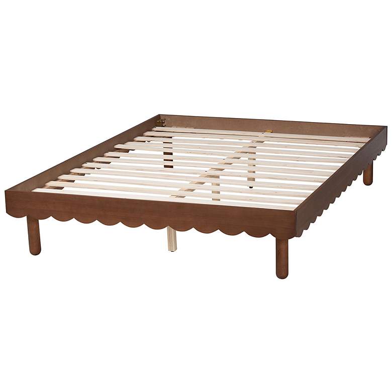 Image 4 Baxton Studio Orianthe Wood Platform Queen Bed Frame with Scalloped Edge more views