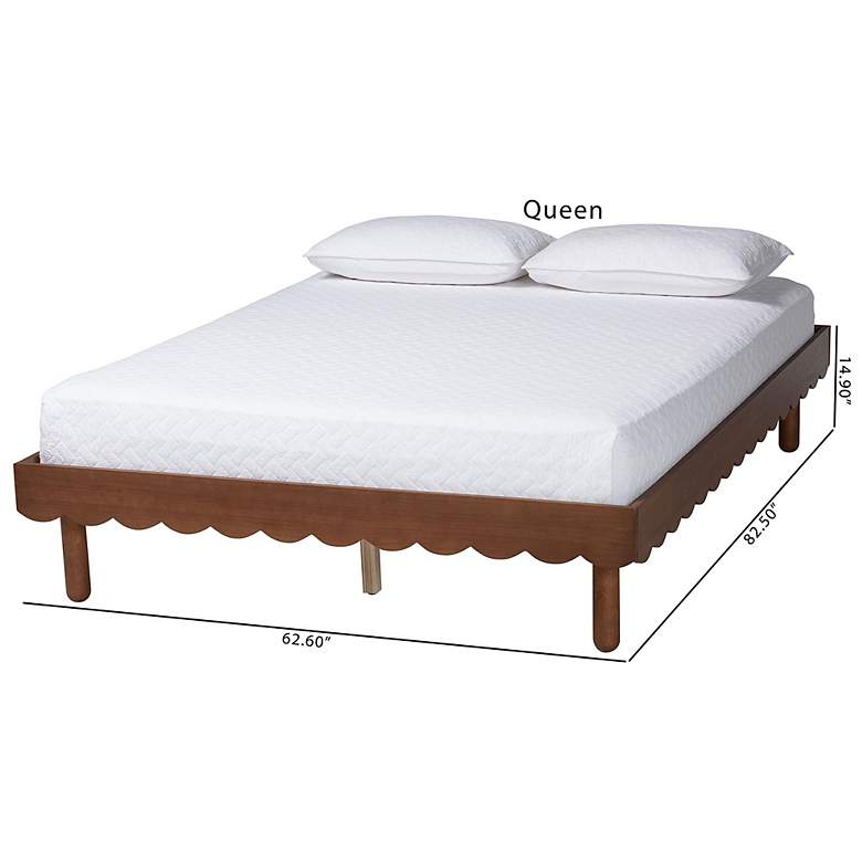 Image 7 Baxton Studio Orianthe Wood Platform Queen Bed Frame with Scalloped Edge more views
