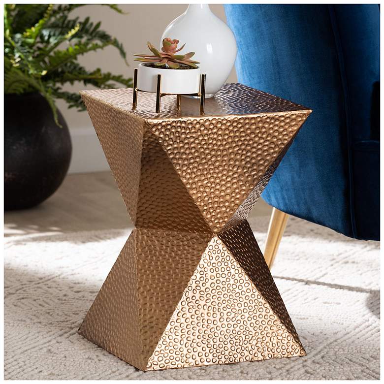 Image 3 Baxton Studio Pacey Textured Metal Accent Table more views