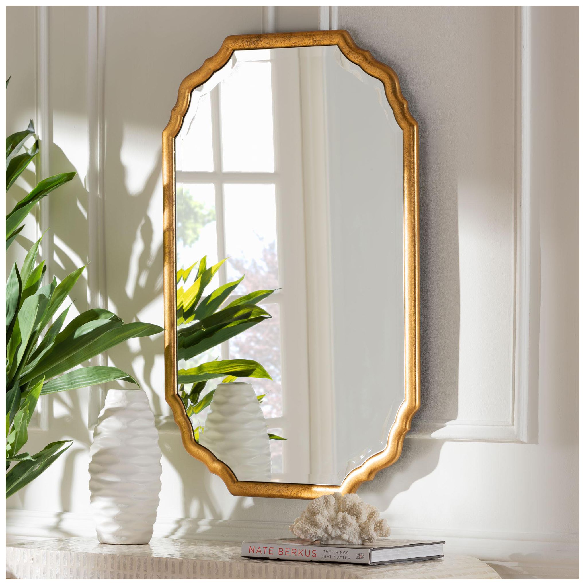 Image 2 Baxton Studio Pacino Antique Goldleaf Accent Wall Mirror more views