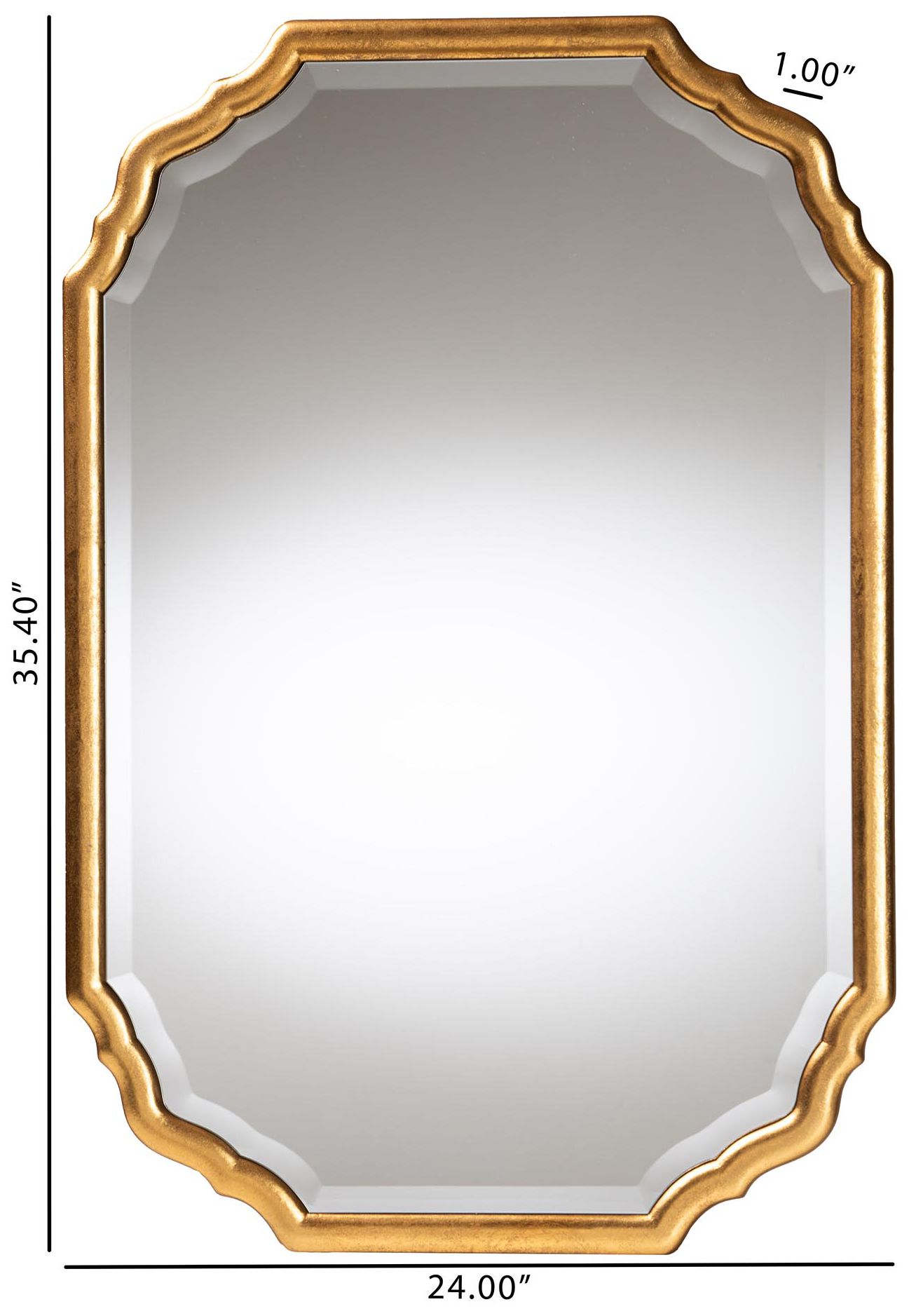 Image 5 Baxton Studio Pacino Antique Goldleaf Accent Wall Mirror more views