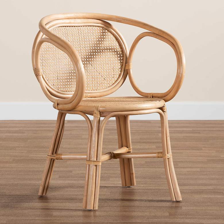 Image 1 Baxton Studio Palesa Natural Brown Rattan Dining Chair