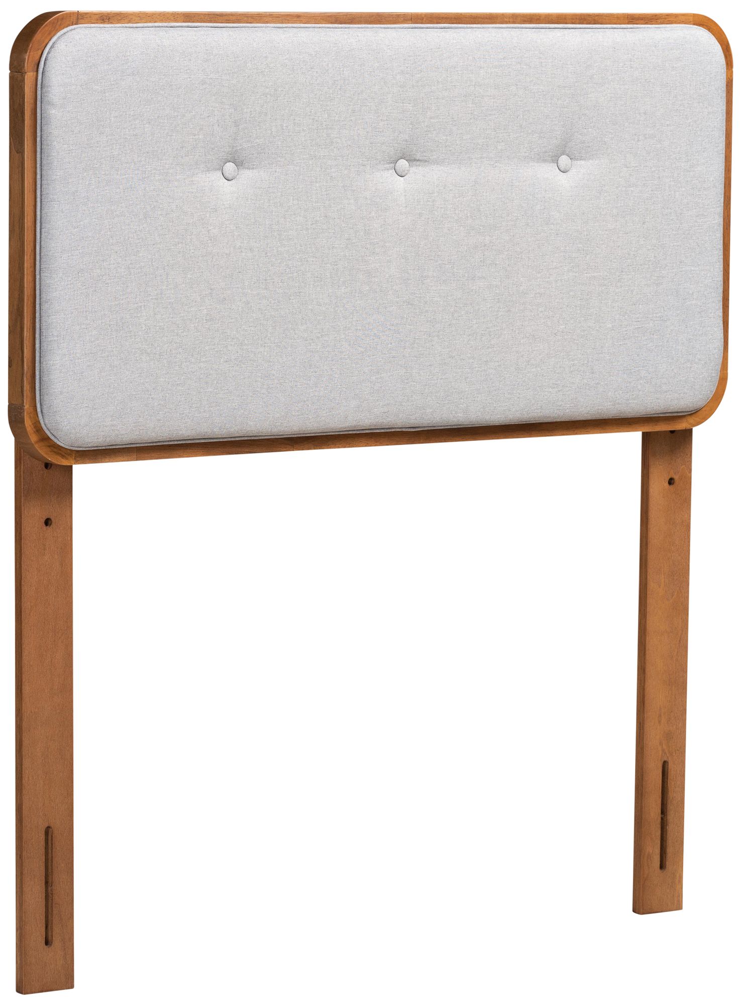 Baxton Studio Palina Light Gray and Walnut Twin Headboard