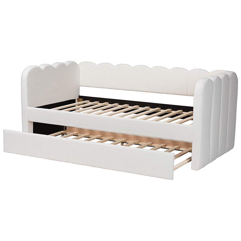 Image 6 Baxton Studio Palmer Cream Teddy-Bear Fabric Daybed with Trundle, Twin more views