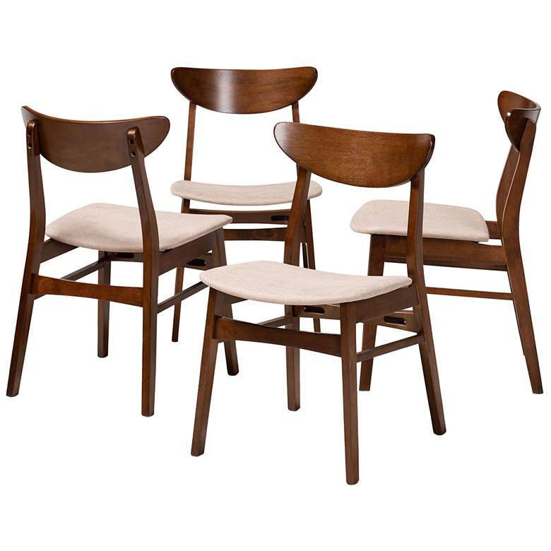 Image 1 Baxton Studio Parlin Fabric Upholstered 4-Piece Dining Chair Set