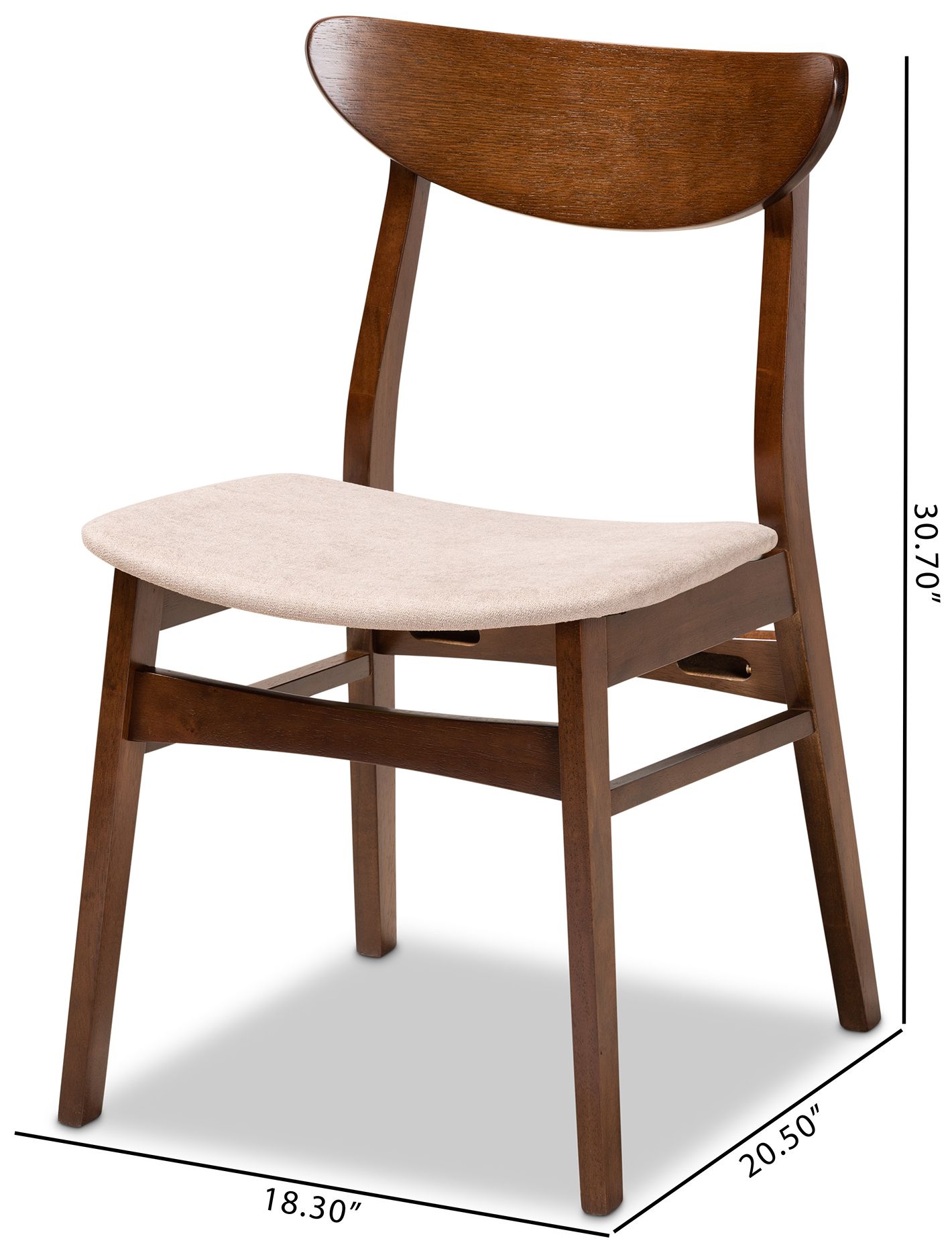 Baxton Studio Parlin Fabric Upholstered 4-Piece Dining Chair Set