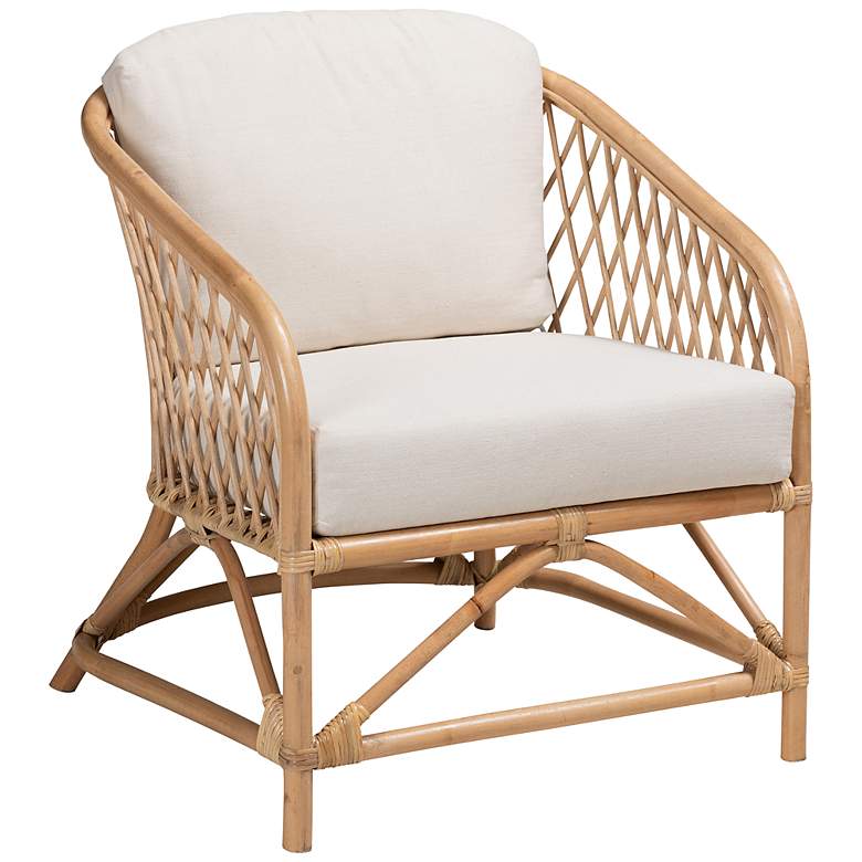 Image 2 Baxton Studio Patsy Natural Brown Rattan Accent Armchair