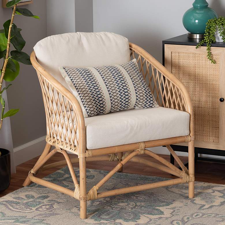 Image 1 Baxton Studio Patsy Natural Brown Rattan Accent Armchair