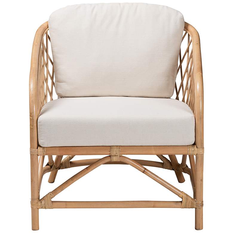 Image 6 Baxton Studio Patsy Natural Brown Rattan Accent Armchair more views