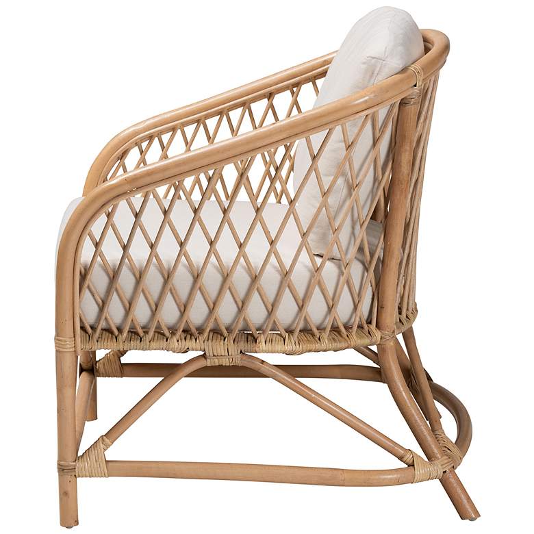 Image 7 Baxton Studio Patsy Natural Brown Rattan Accent Armchair more views