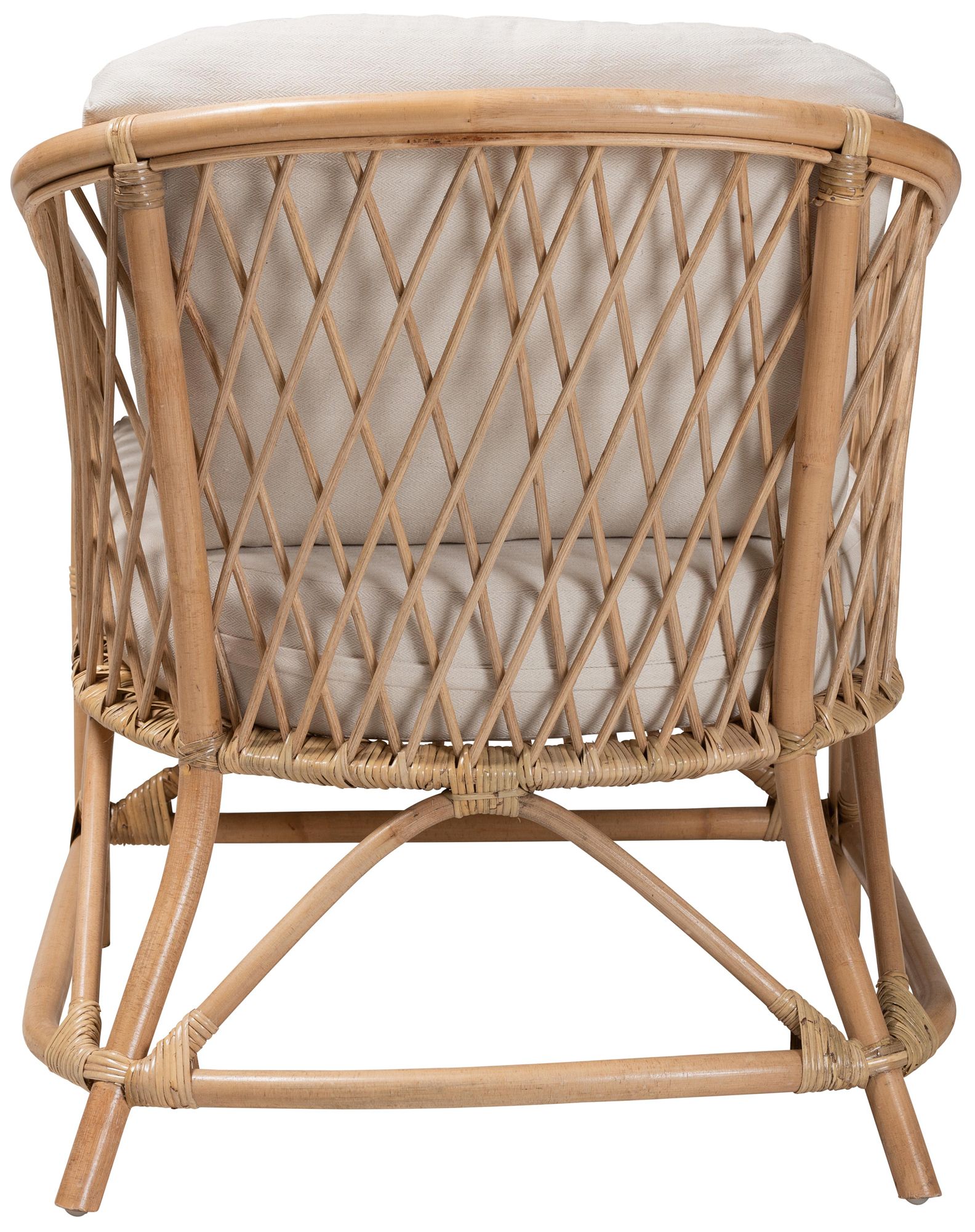 Baxton Studio Patsy Natural Brown Rattan Accent Armchair