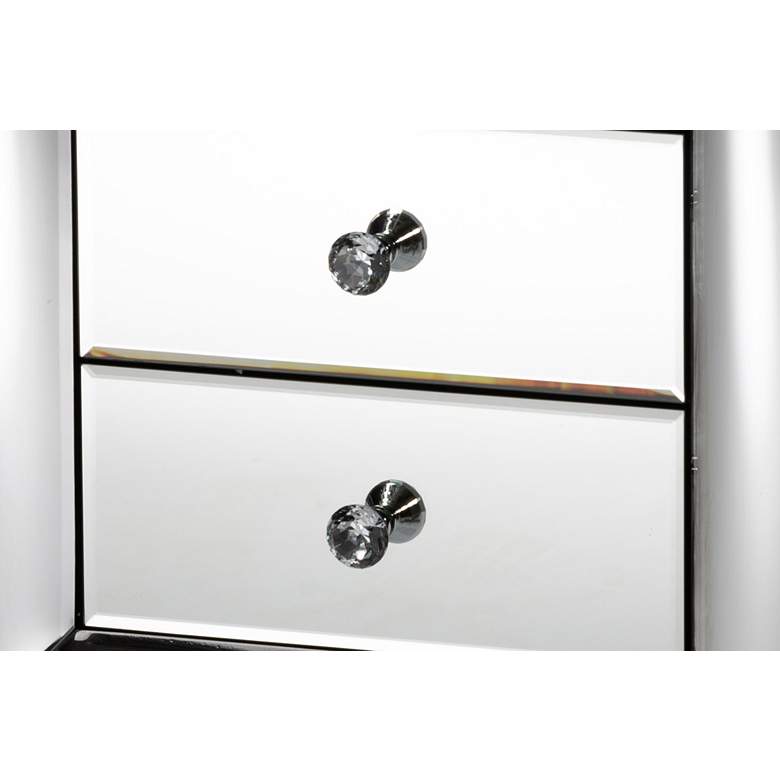 Image 3 Baxton Studio Pauline 18" Wide Mirrored 3-Drawer Nightstand more views