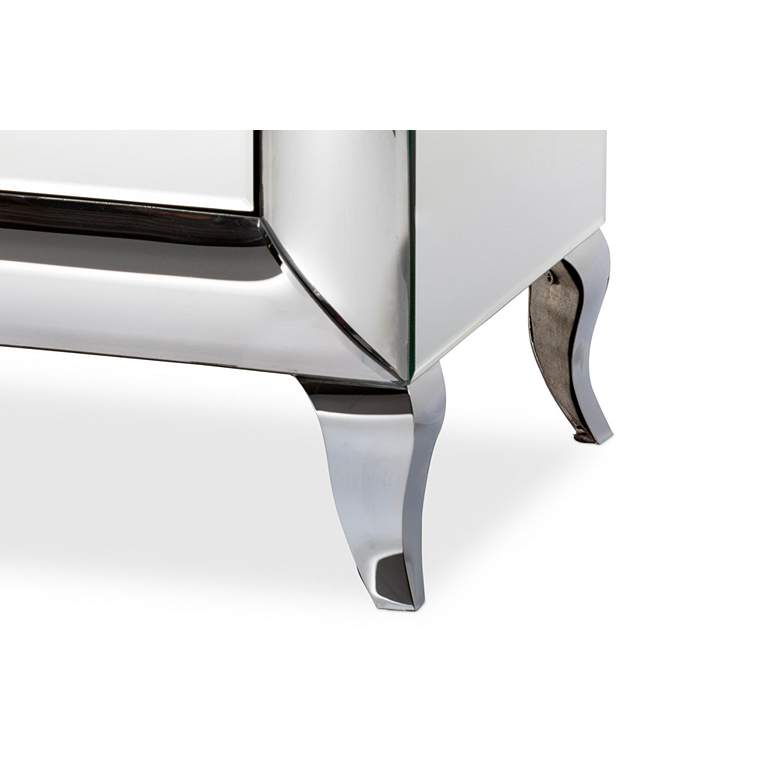 Image 3 Baxton Studio Pauline 18" Wide Mirrored 3-Drawer Nightstands Set of 2 more views