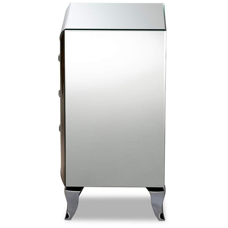 Image 6 Baxton Studio Pauline 18" Wide Mirrored 3-Drawer Nightstands Set of 2 more views