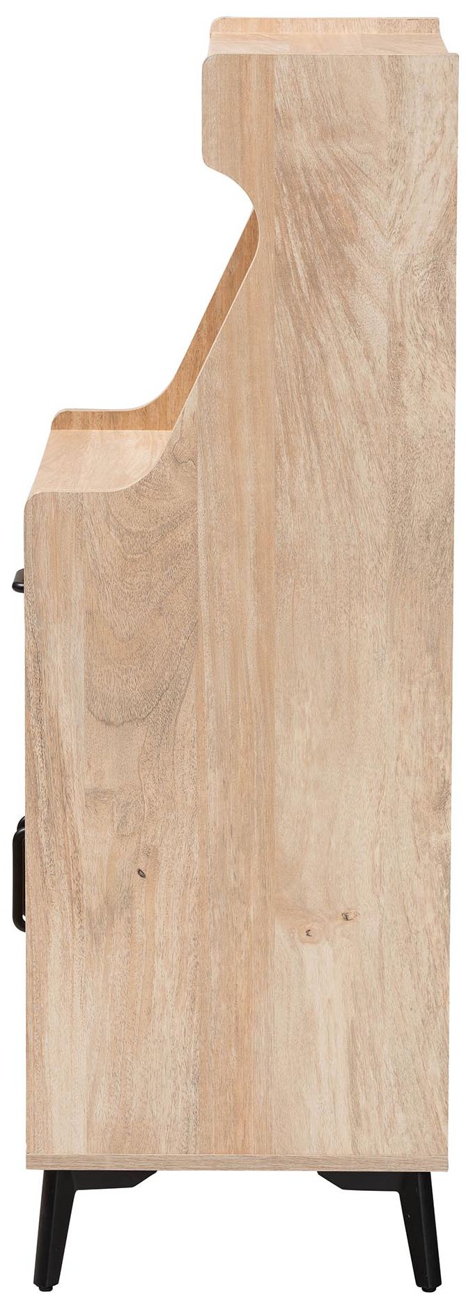 Image 5 Baxton Studio Pavone Mid-Century Modern Oak Brown Wood Kitchen Cabinet more views