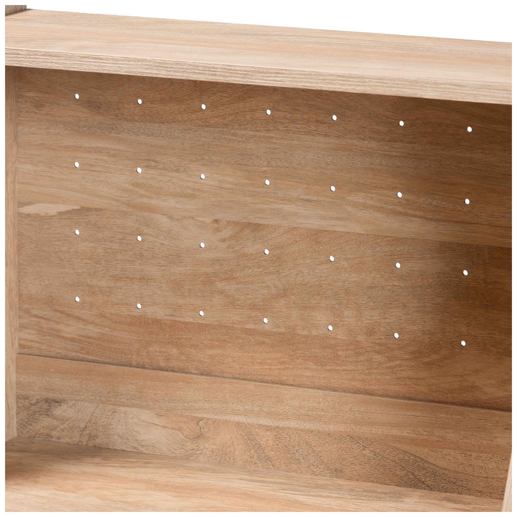 Image 6 Baxton Studio Pavone Mid-Century Modern Oak Brown Wood Kitchen Cabinet more views