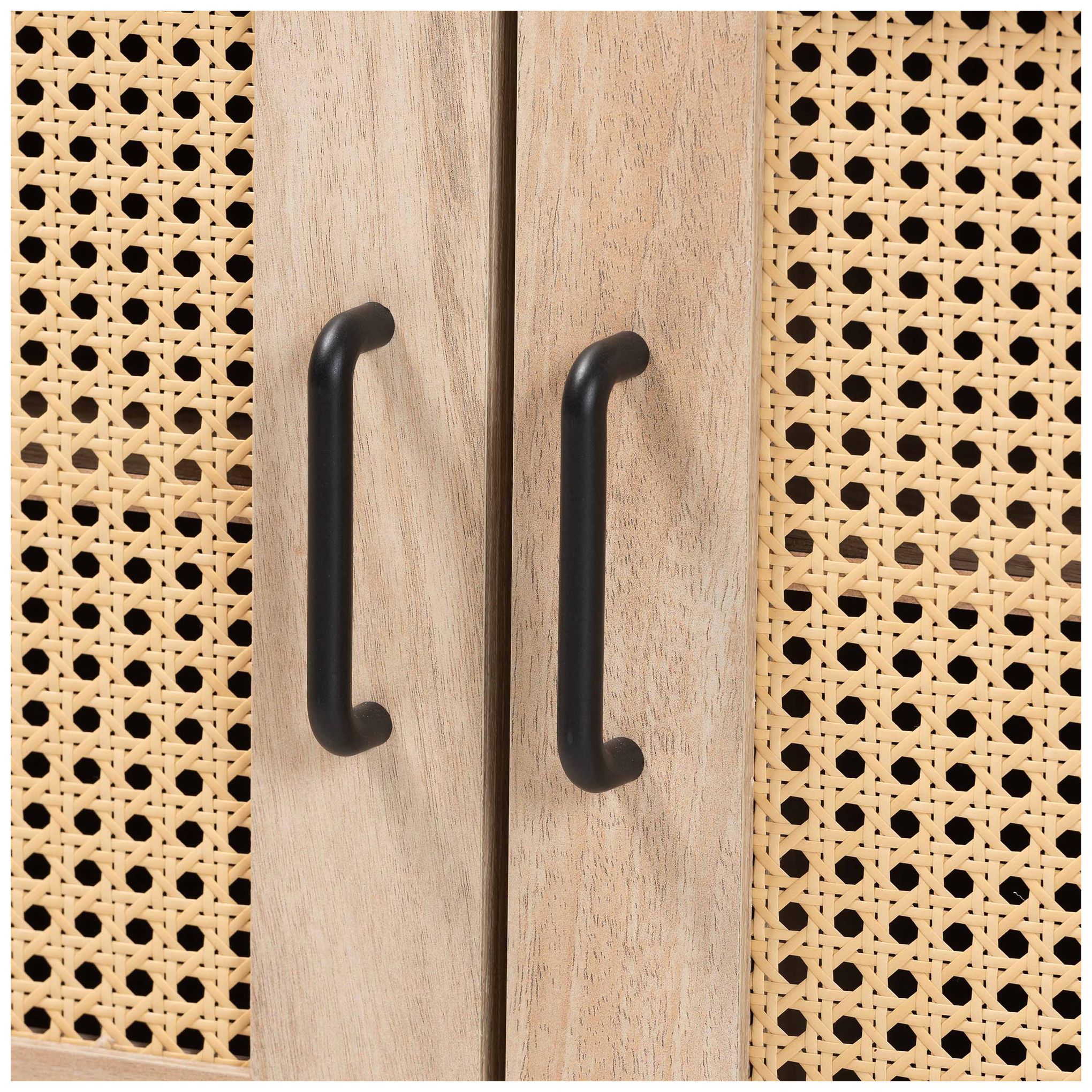 Image 7 Baxton Studio Pavone Mid-Century Modern Oak Brown Wood Kitchen Cabinet more views