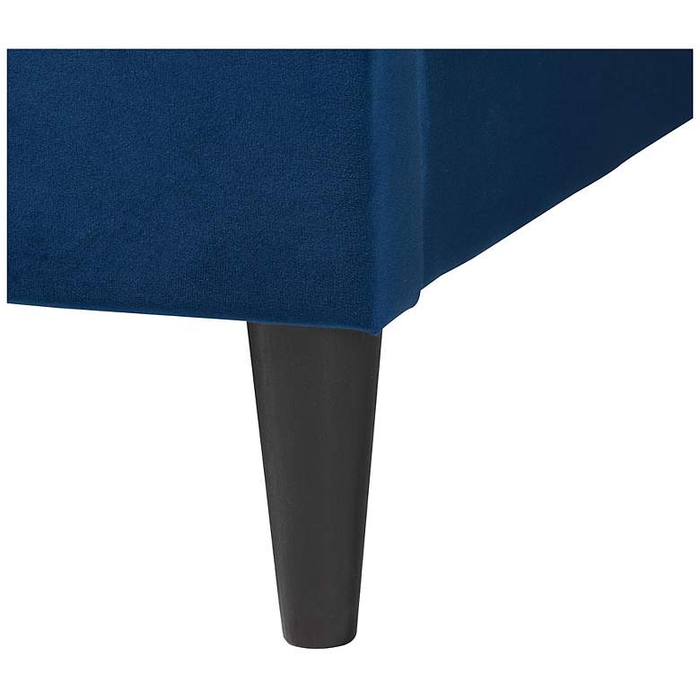 Image 7 Baxton Studio Payne Glam Navy Blue Velvet and Dark Brown Wood Queen Bed more views