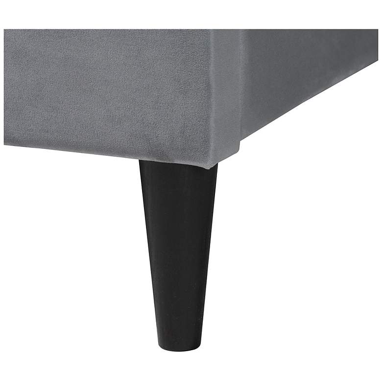 Image 7 Baxton Studio Payne Modern Glam Grey Velvet and Dark Brown Wood Queen Bed more views