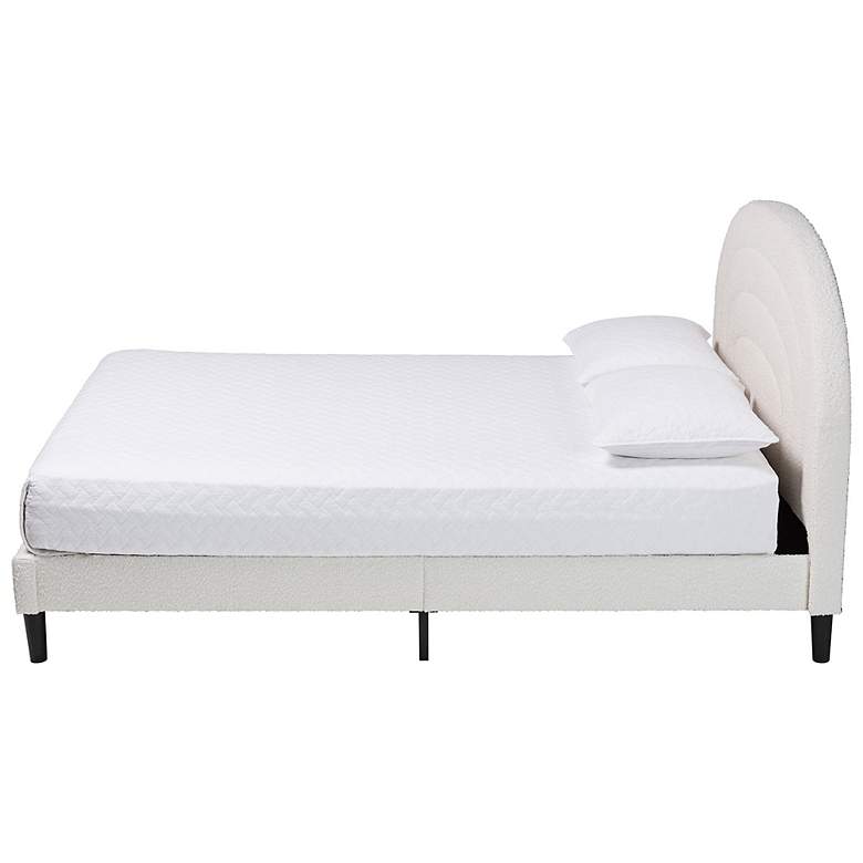 Image 3 Baxton Studio Pelagia Boucle Cream Fabric Upholstered Platform Queen Bed more views