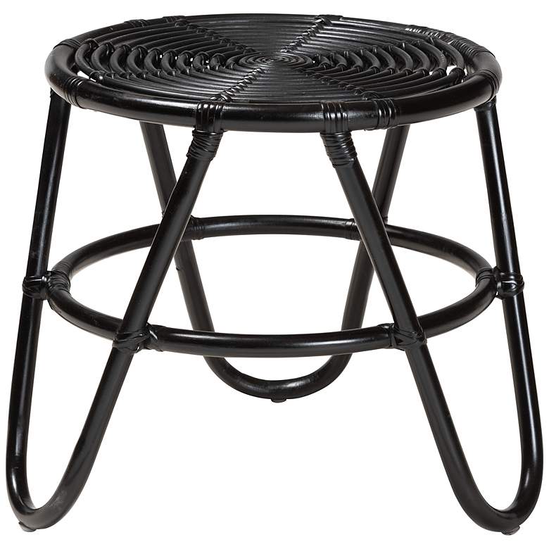 Image 2 Baxton Studio Pertessa 17 3/4"W Black Rattan Round End Table