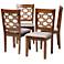 Baxton Studio Peter Grey Fabric Upholstered Wood 4-Piece Dining Chair Set