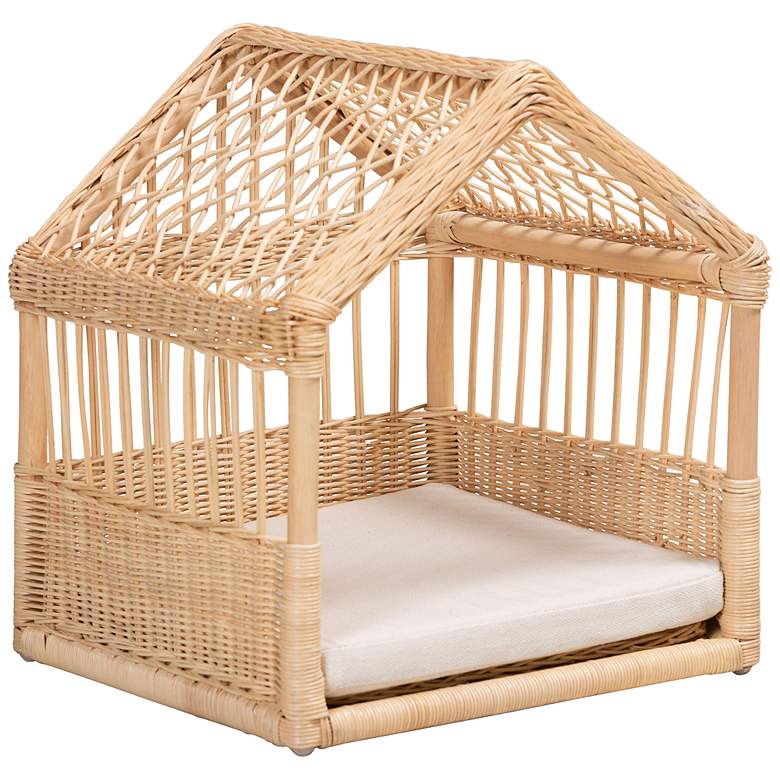 Image 2 Baxton Studio Pieta Natural Brown Rattan Pet Bed