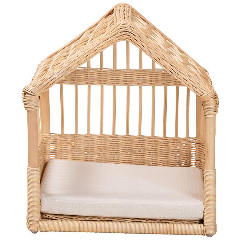 Image 5 Baxton Studio Pieta Natural Brown Rattan Pet Bed more views