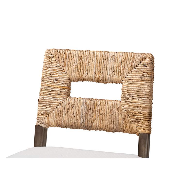 Image 3 Baxton Studio Porsha 27" Brown Wood Rattan Counter Stool more views