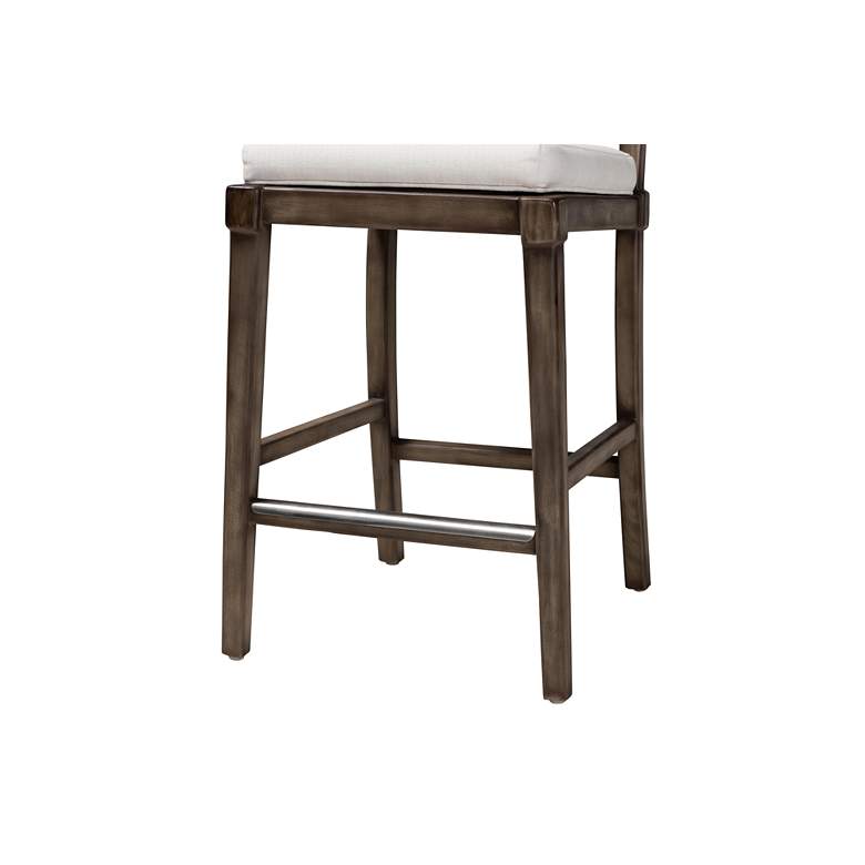 Image 4 Baxton Studio Porsha 27" Brown Wood Rattan Counter Stool more views