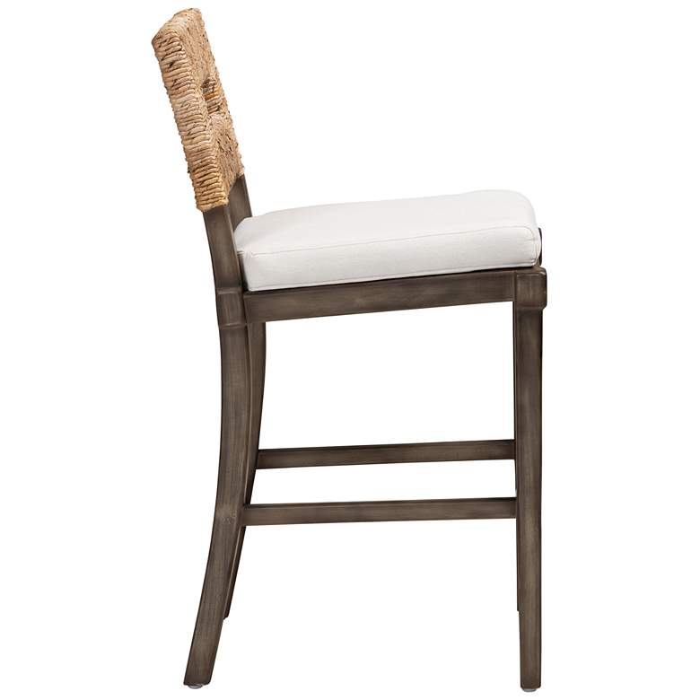 Image 7 Baxton Studio Porsha 27" Brown Wood Rattan Counter Stool more views