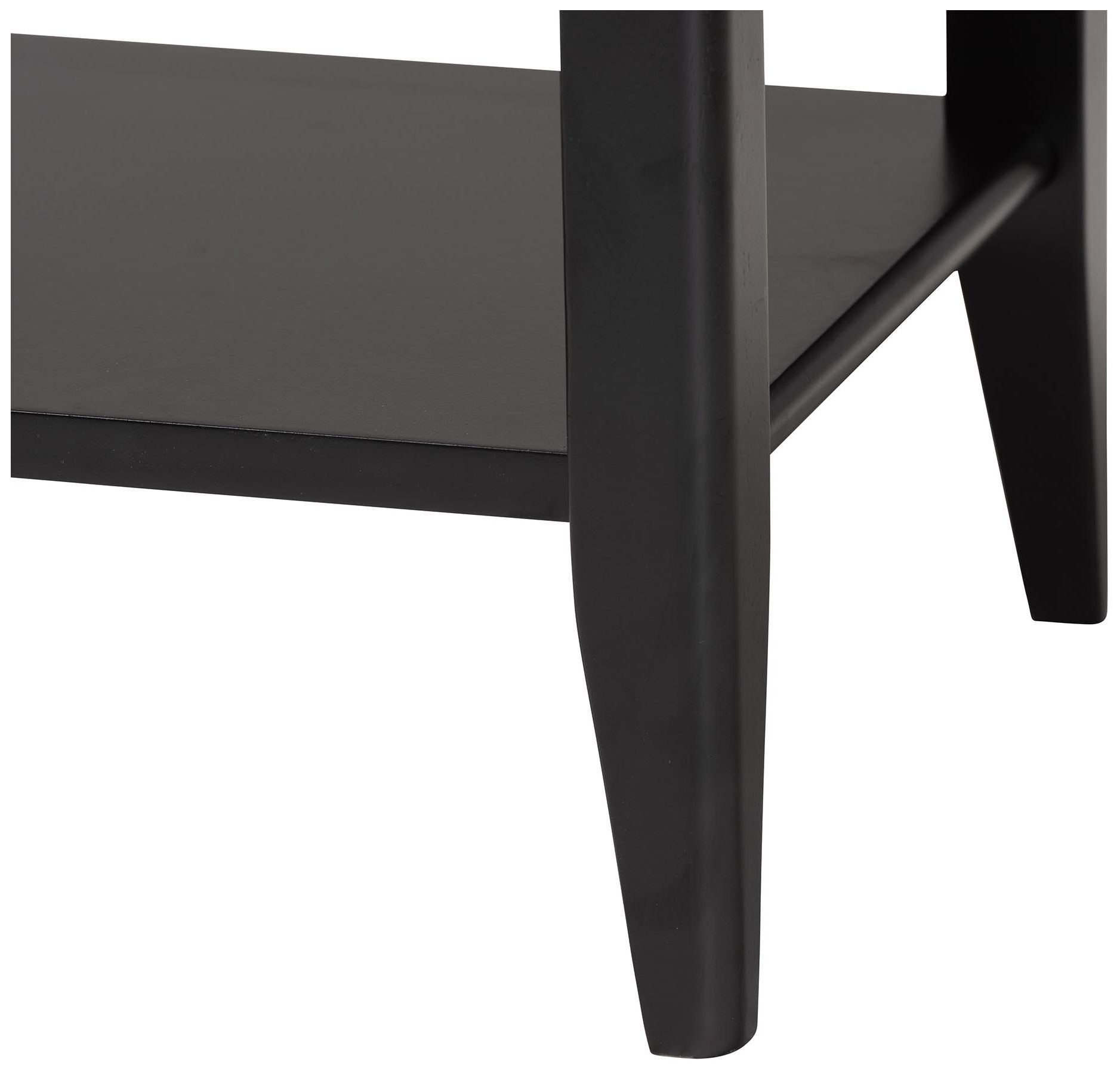 Image 7 Baxton Studio Primrose Mid-Century Black Fluted Wood 1-Drawer Nightstand more views