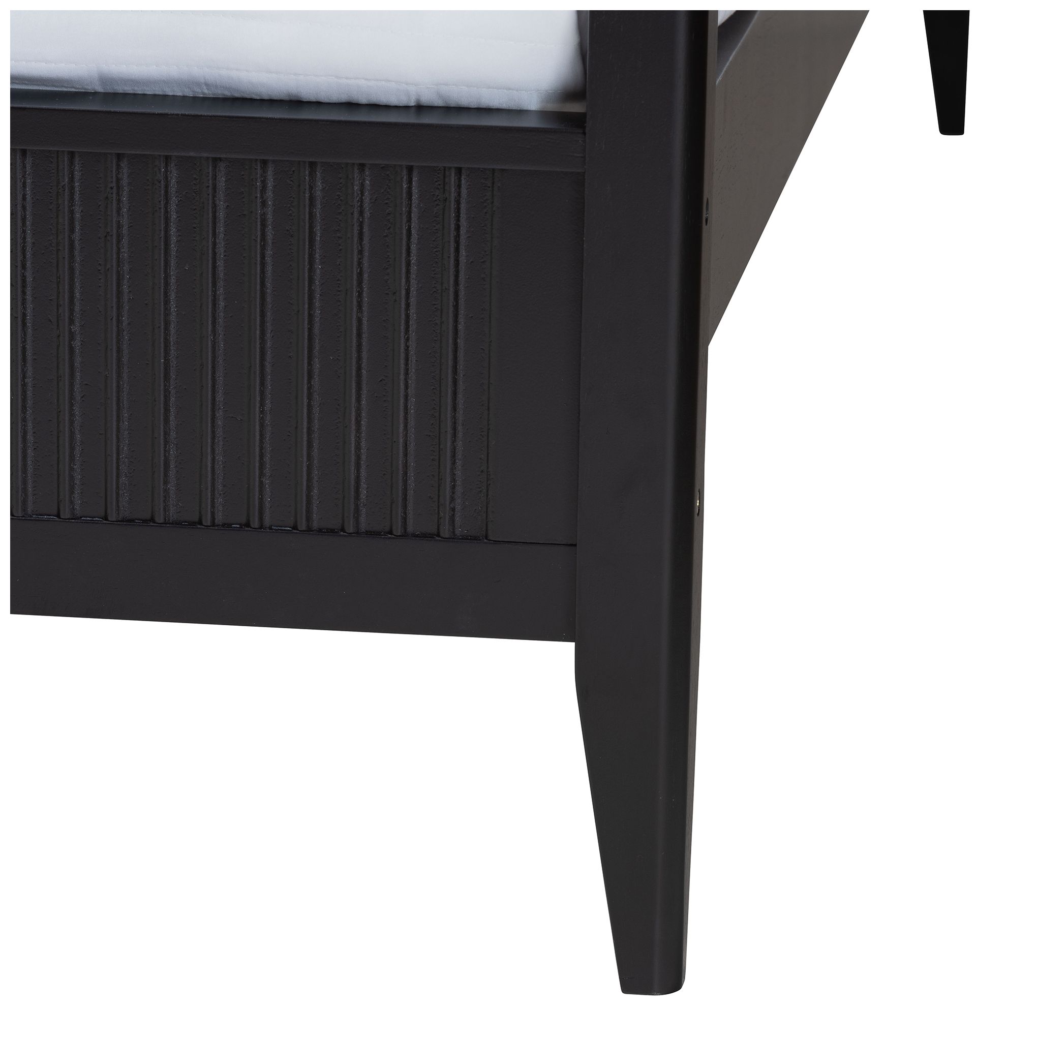Image 6 Baxton Studio Primrose Mid-Century Black Fluted Wood King Size Canopy Bed more views