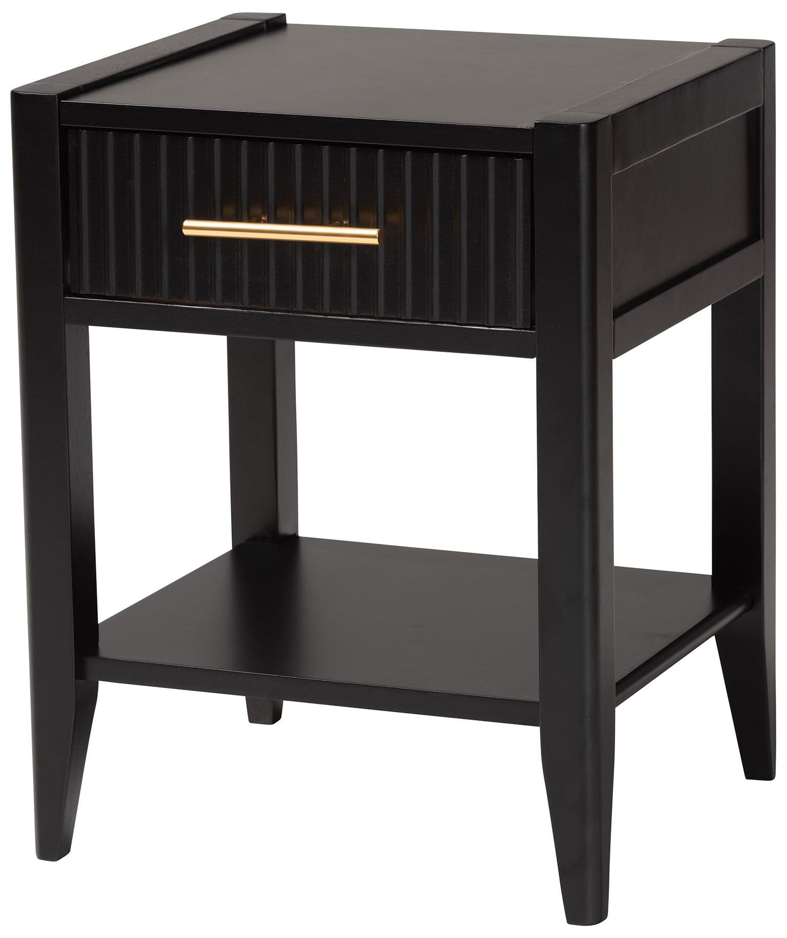 Thumbnail4 of Baxton Studio Primrose Mid-Century Black King Size 4-Piece Bedroom Set more views