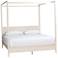 Baxton Studio Primrose Mid-Century Ivory Fluted Wood King Size Canopy Bed