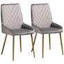 Baxton Studio Priscilla Gray Velvet Dining Chairs Set of 2