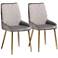 Baxton Studio Priscilla Gray Velvet Dining Chairs Set of 2