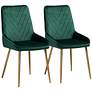 Baxton Studio Priscilla Green Velvet Dining Chairs Set of 2