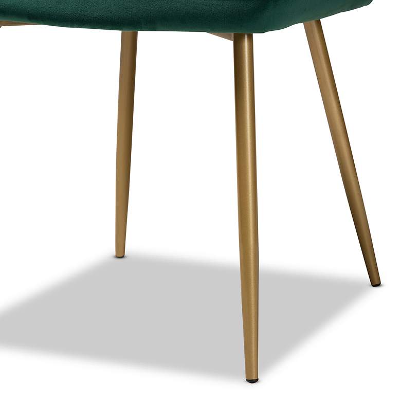 Image 3 Baxton Studio Priscilla Green Velvet Dining Chairs Set of 2 more views