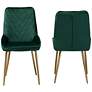 Baxton Studio Priscilla Green Velvet Dining Chairs Set of 2