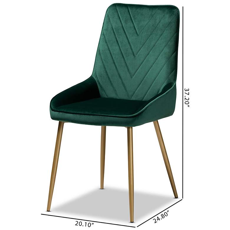 Image 7 Baxton Studio Priscilla Green Velvet Dining Chairs Set of 2 more views