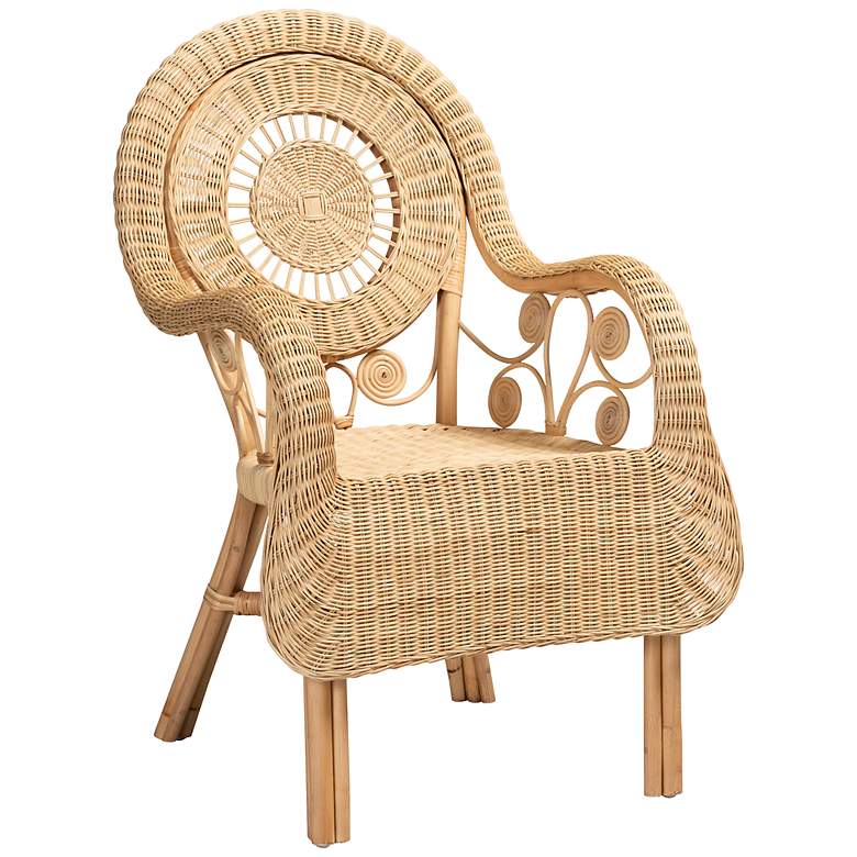 Image 2 Baxton Studio Putri Natural Brown Rattan Arm Chair