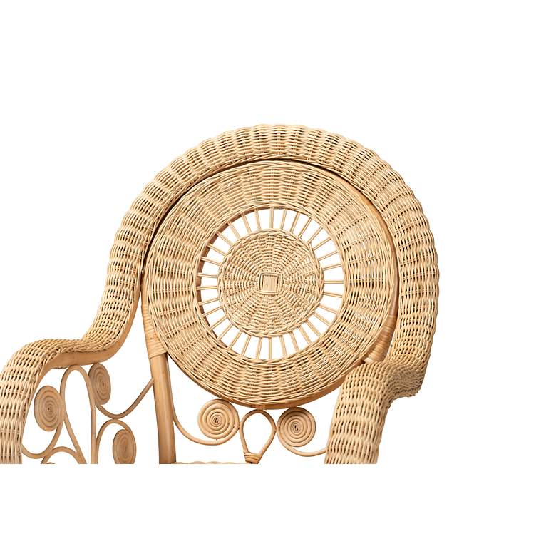 Image 3 Baxton Studio Putri Natural Brown Rattan Arm Chair more views