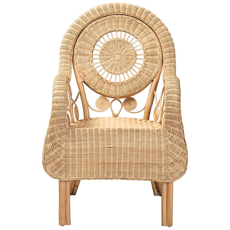 Image 6 Baxton Studio Putri Natural Brown Rattan Arm Chair more views