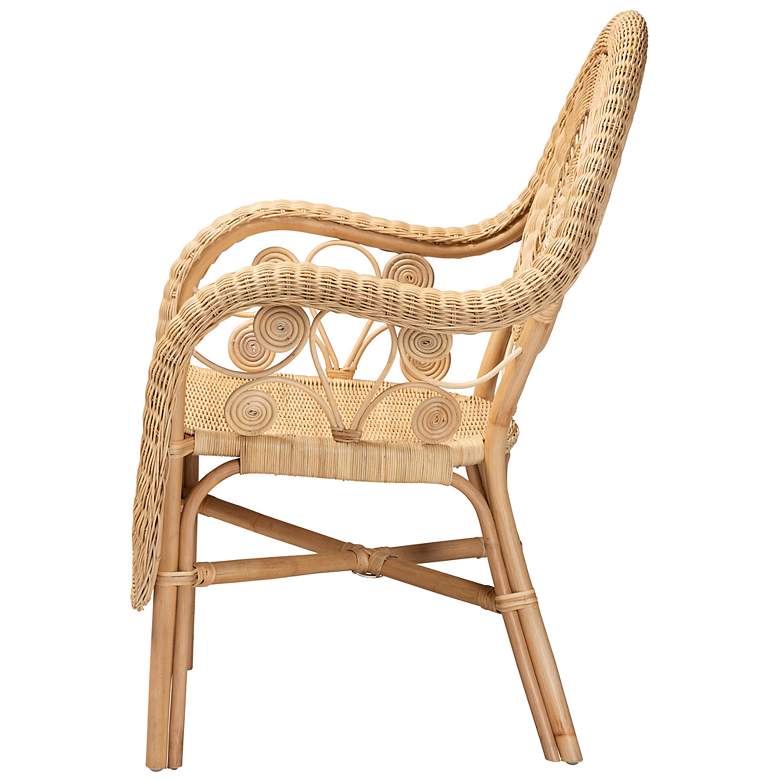 Image 7 Baxton Studio Putri Natural Brown Rattan Arm Chair more views