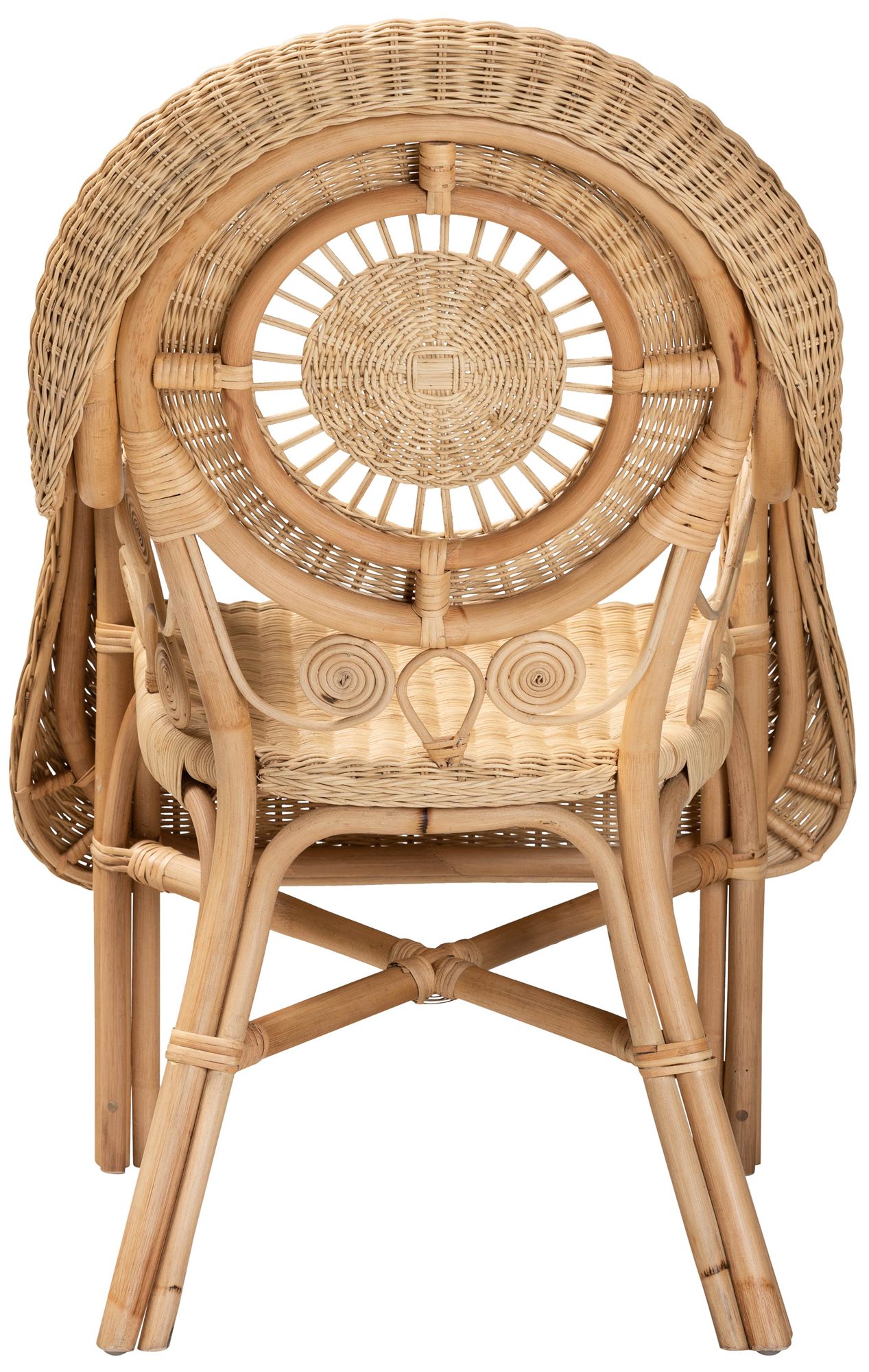 Baxton Studio Putri Natural Brown Rattan Arm Chair