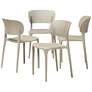 Baxton Studio Rae Beige Stackable Dining Chairs Set of 4 in scene