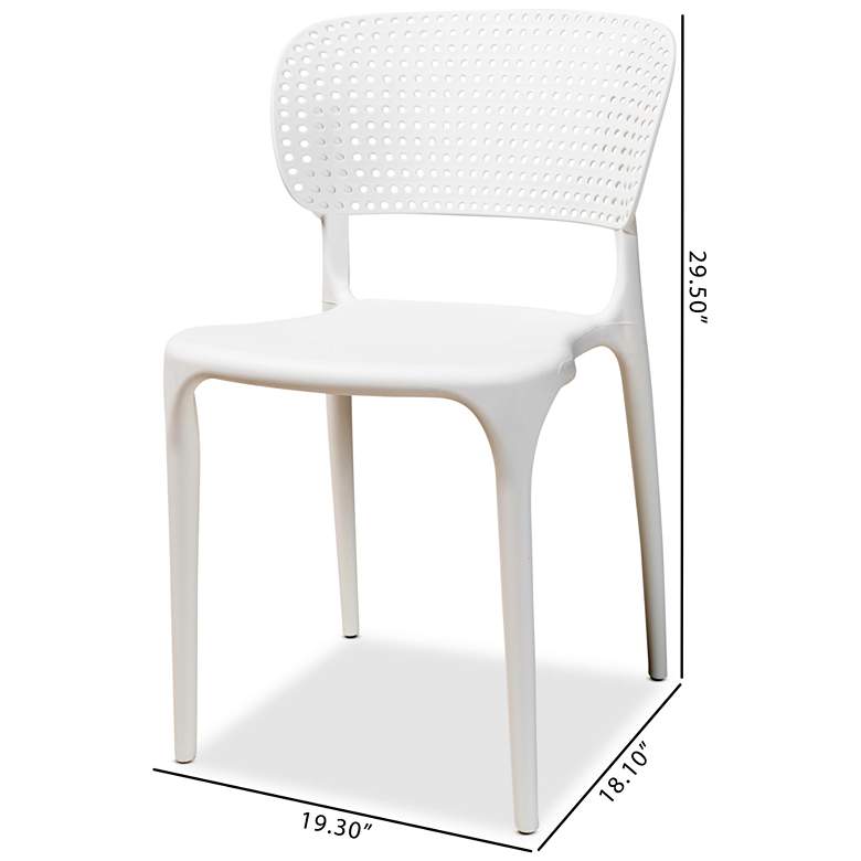 Image 6 Baxton Studio Rae White Stackable Dining Chairs Set of 4 more views