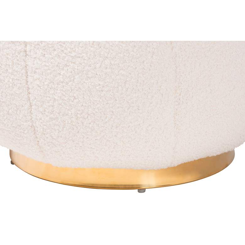 Image 4 Baxton Studio Raelyn Ivory Boucle Fabric Tufted Ottoman more views